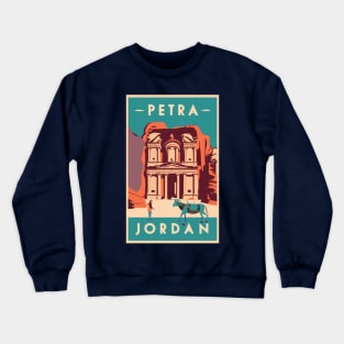 A Vintage Travel Art of Petra - Jordan Crewneck Sweatshirt